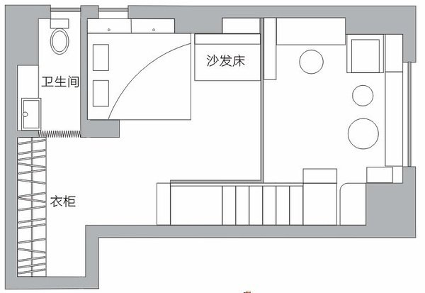 上海服装设计师鲁晶自宅改造_改造后二楼户型图_Loft-Design-in-Shanghai.jpg