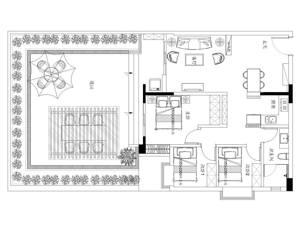 帮忙看一下这样布局合不合适_秋园雅苑1-2A平面图-Model.jpg