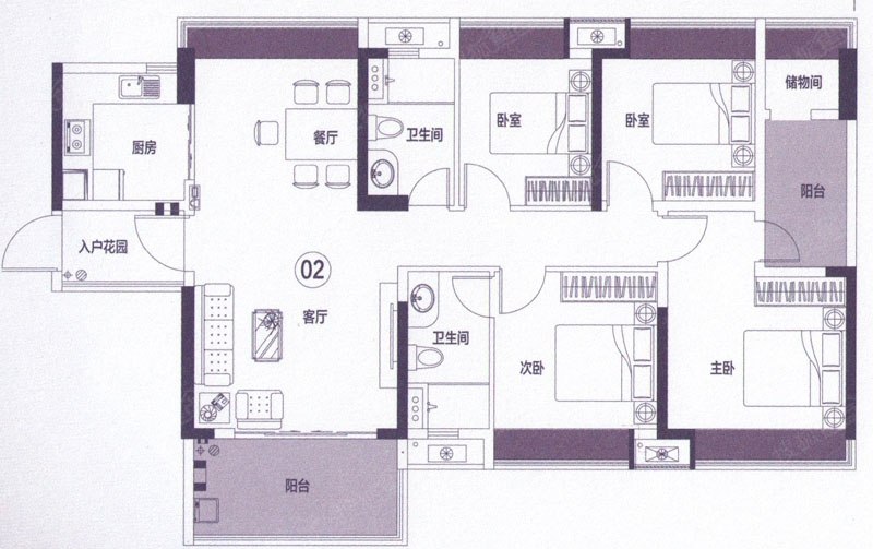 求新颖布局_3and4座02户型 建筑面积135㎡.jpg