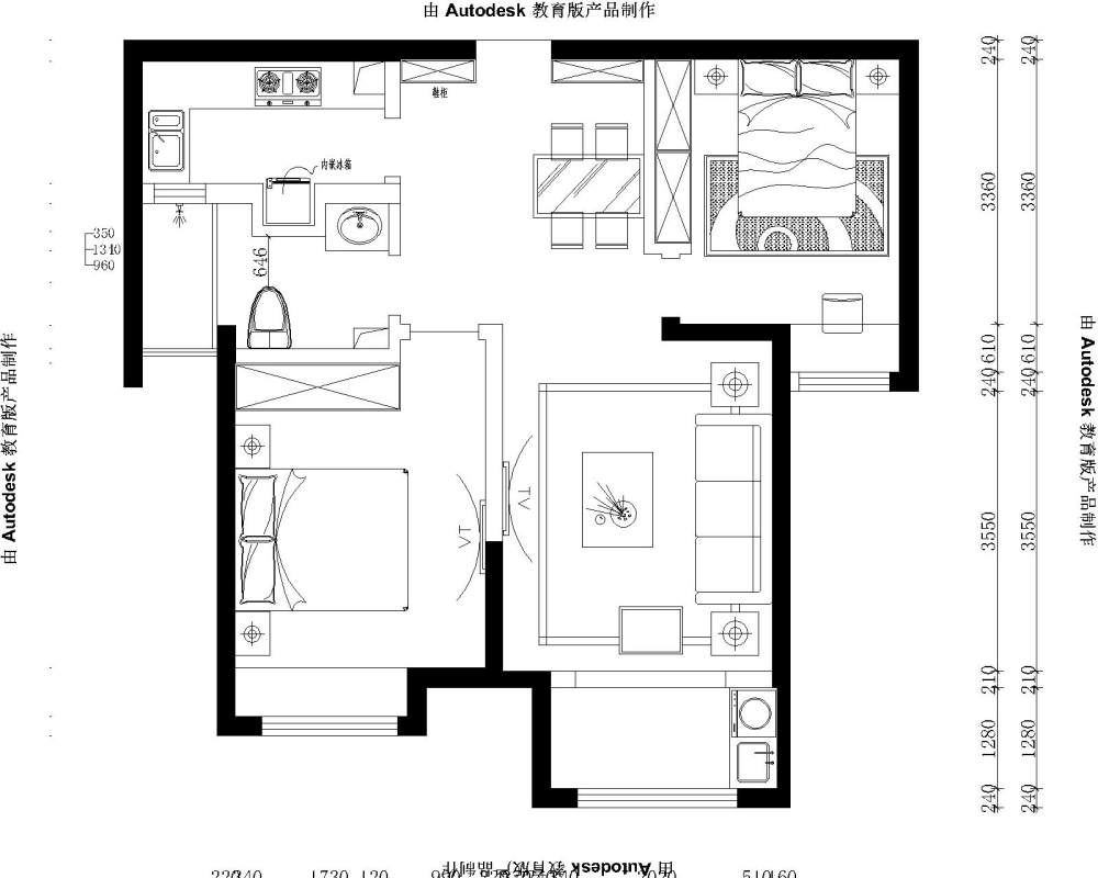 设计师自己的房子，80平 ，需要大家做些合理思路，设计..._新块-Model.jpg