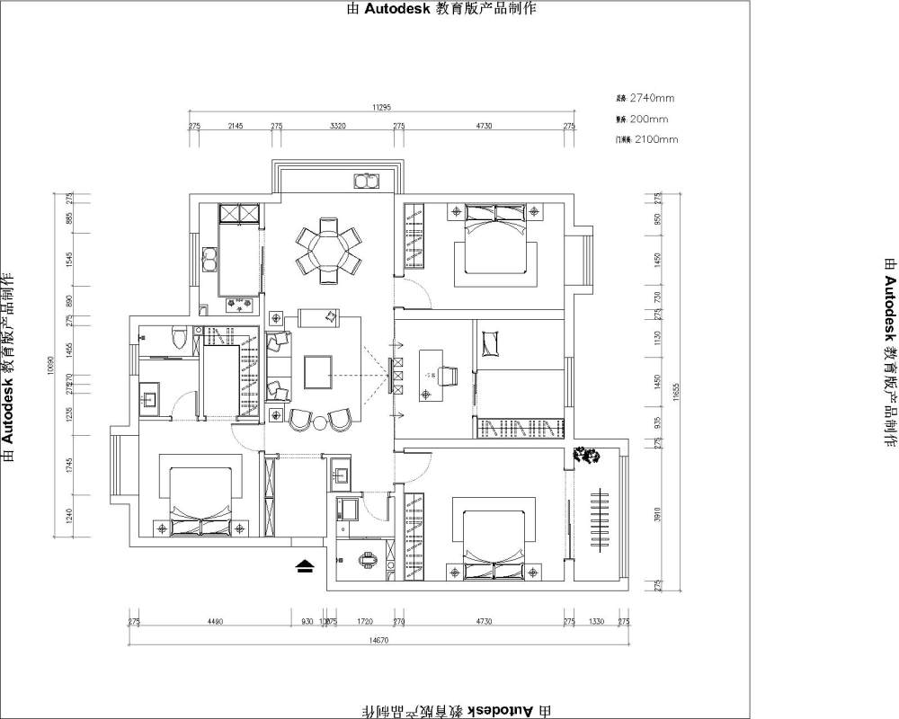 140平米求助各位大师优化平面，只要回帖就有奖励_mati.jpg