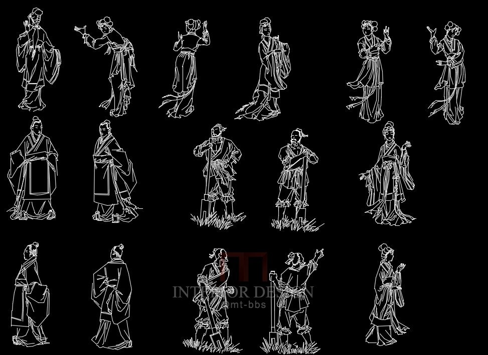 CAD人物古代人物动态人物剪影 汽车图块_cad人物汽车3.jpg