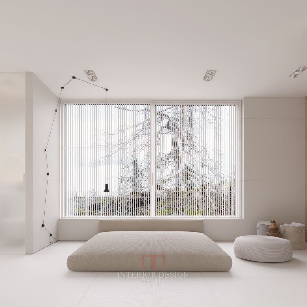 极简是一种生活方式 #minimalist_big-windows-simple-double-bed-white-carpet.jpg
