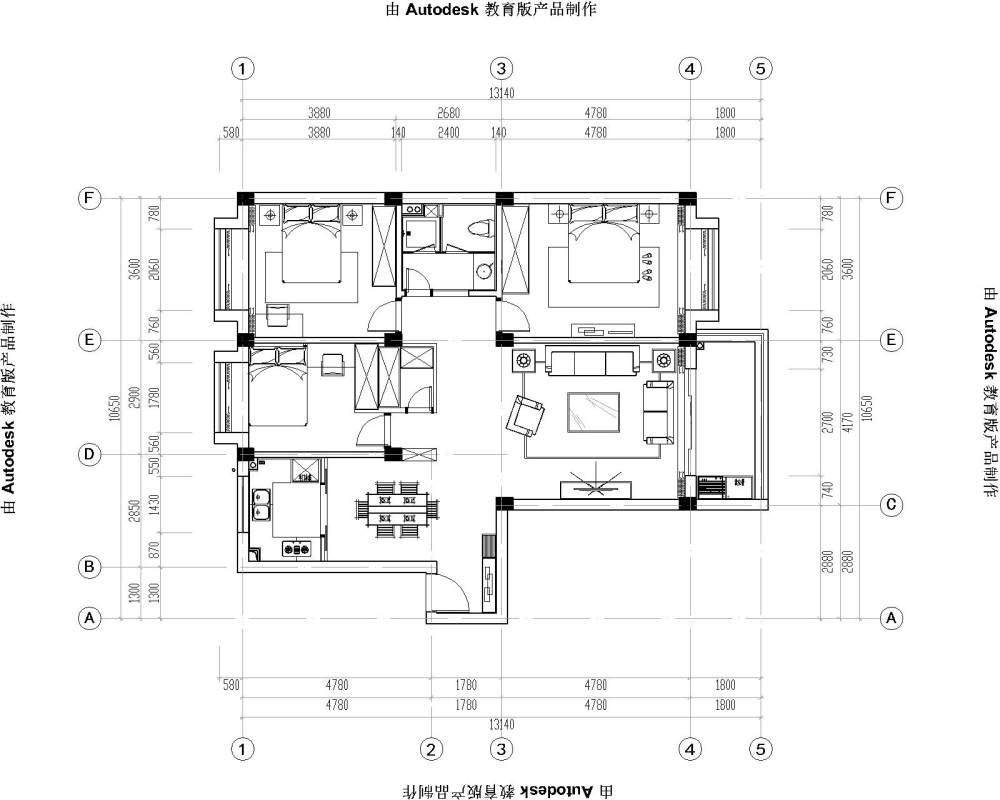 一个北欧的100平方简单装修，旧房改造。求帮助_新块22-Model.jpg