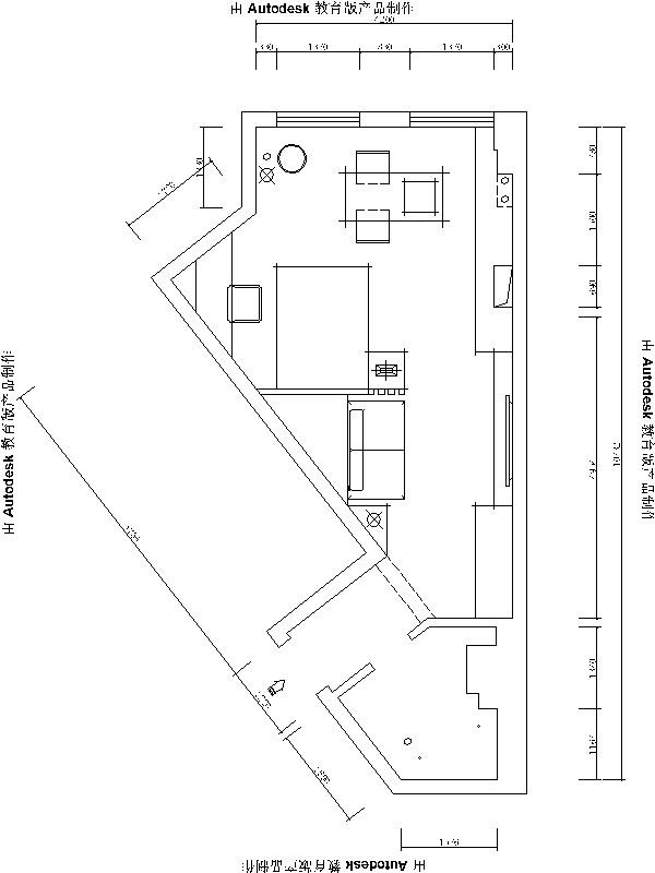 不规则单身公寓 平面求助！！希望大神给点建议_新块-Model.jpg