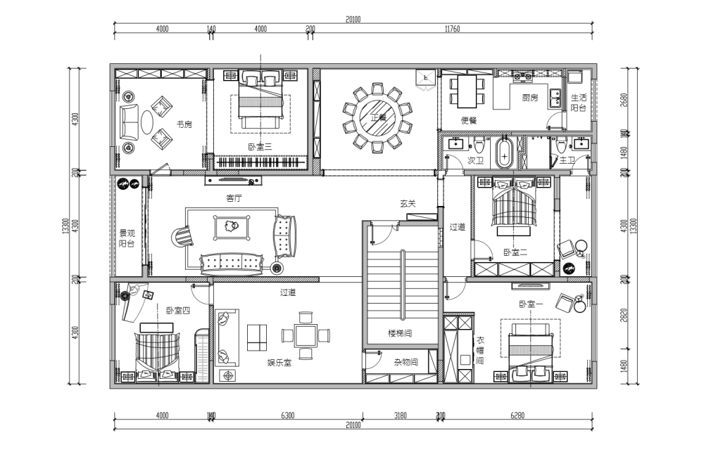 自建房200平大平层，承重墙不能拆，怎么规划合理_02.png