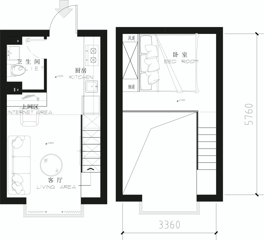 求助小户型平面图优化，小空间大智慧很有挑战性。3.9米..._36平米 层高3.jpg