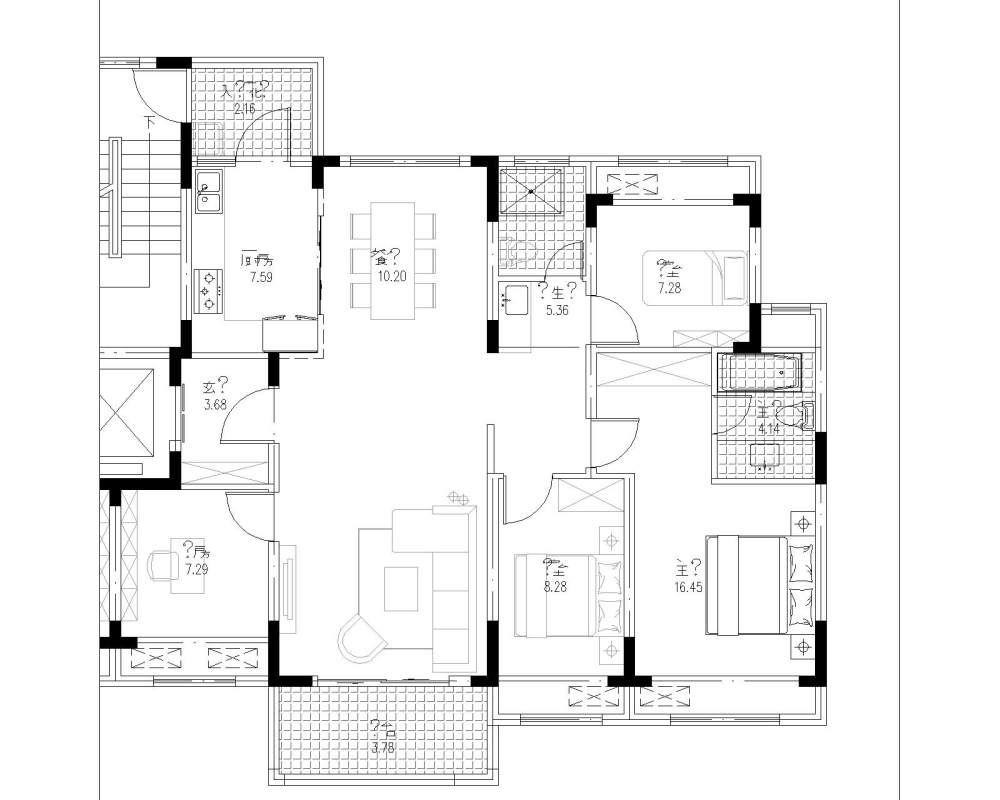 朋友的住宅，大家帮帮忙_C户型-PLAN_t8-王宁_t2-Model.jpg