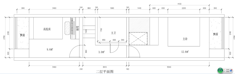 请大师指点一个家装方案_二层平面图