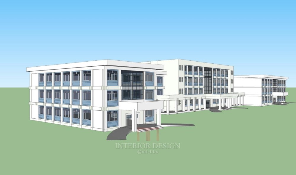 医院建筑设计精细sketchup模型14个_红旗镇医院.jpg