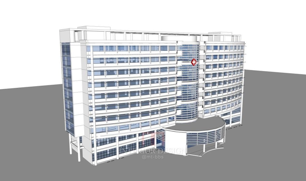 医院建筑设计精细sketchup模型14个_医院模型3个.jpg