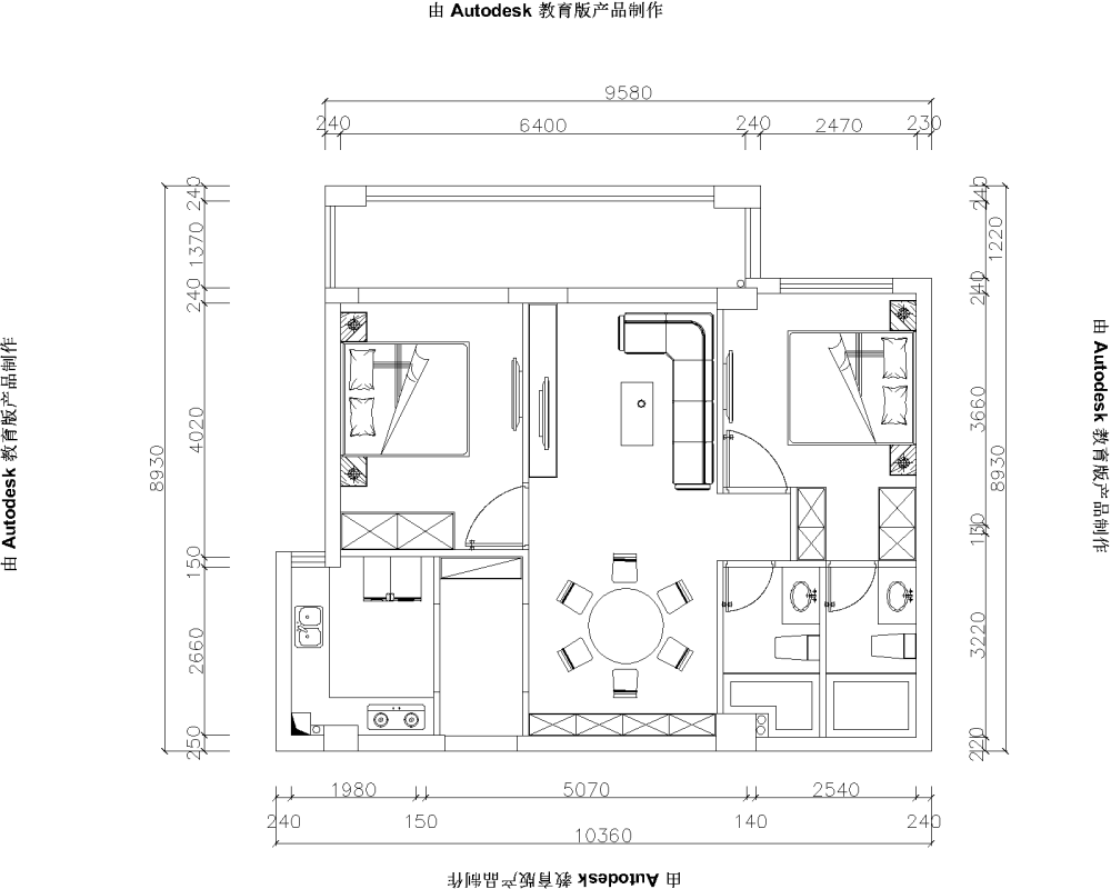 建筑面积89㎡2房改三房！头大头大！！！_5444-Model.png