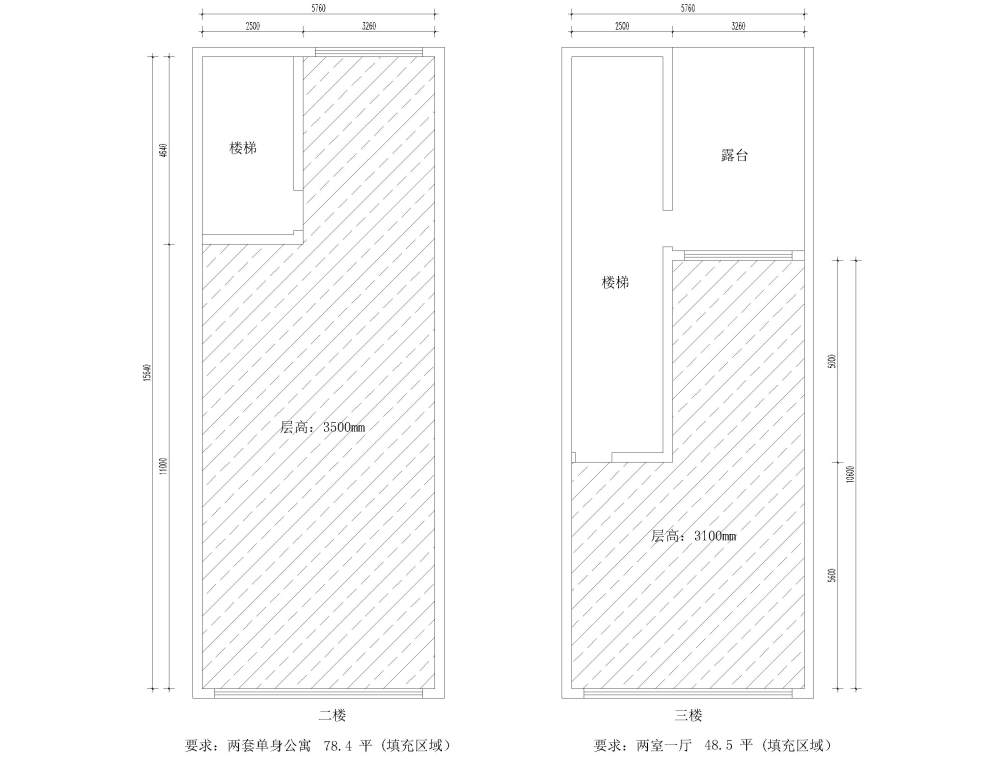 自建房改小户型，求平面方案！_原始结构.jpg