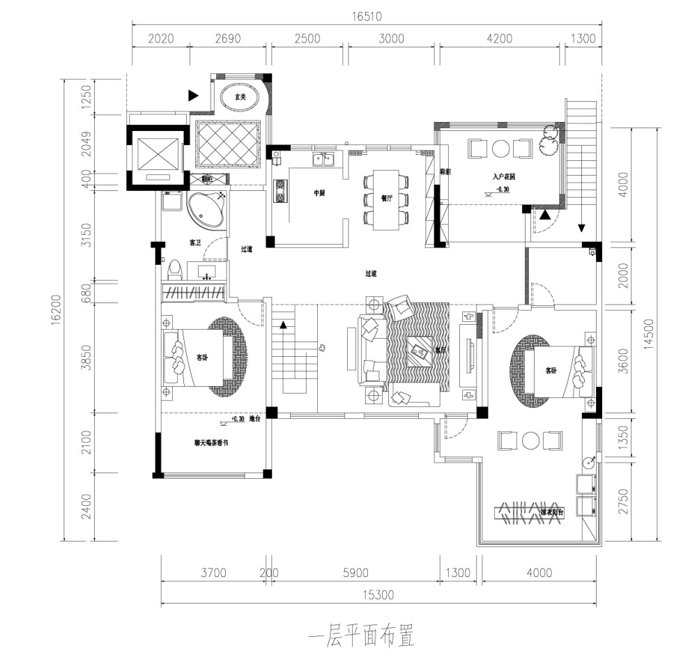 求助大师，优化平面方案，拜谢_5唐岛金湾一楼平面.jpg