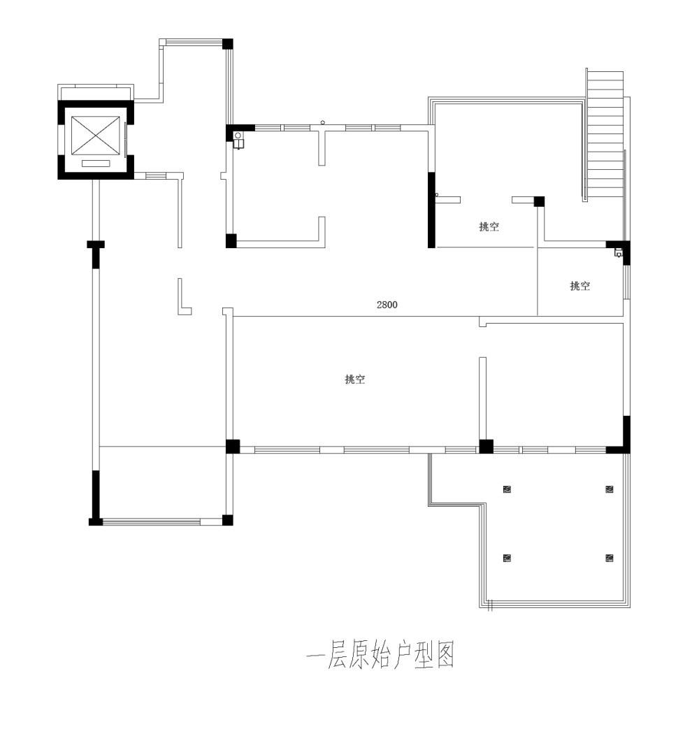 求平面方案优化，不胜感激_1唐岛金湾一楼原始.jpg