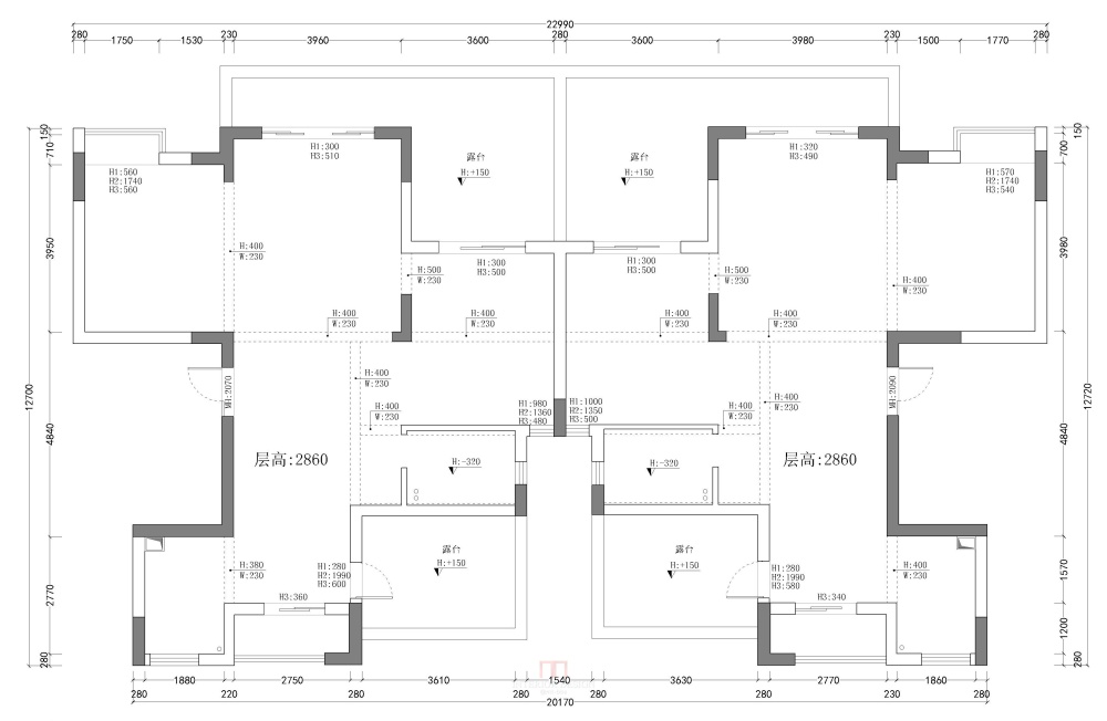 这个房子的主人的需求:4个房间,2个父母房,1个主卧,一个客房,南北两个露台不能动..jpg 这个房子的主人的需求:4个房间,2个父母房,1个主卧,一个客房,南北两个露台不能动..jpg