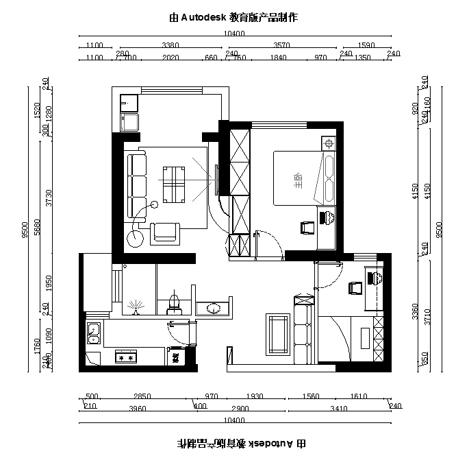 小户型 求大神平面方案优化_12.png