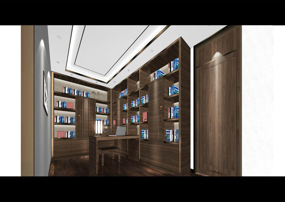 SketchUp 中式家装室内设计方案_04书房.jpg