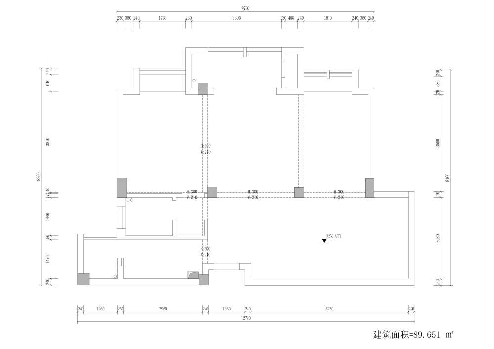 小三房，求大神优化~~~_原始平面图