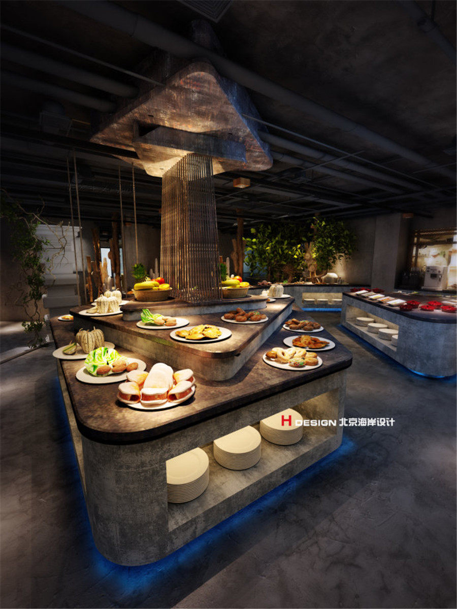 荣成牛排店室内设计案例—北京海岸设计