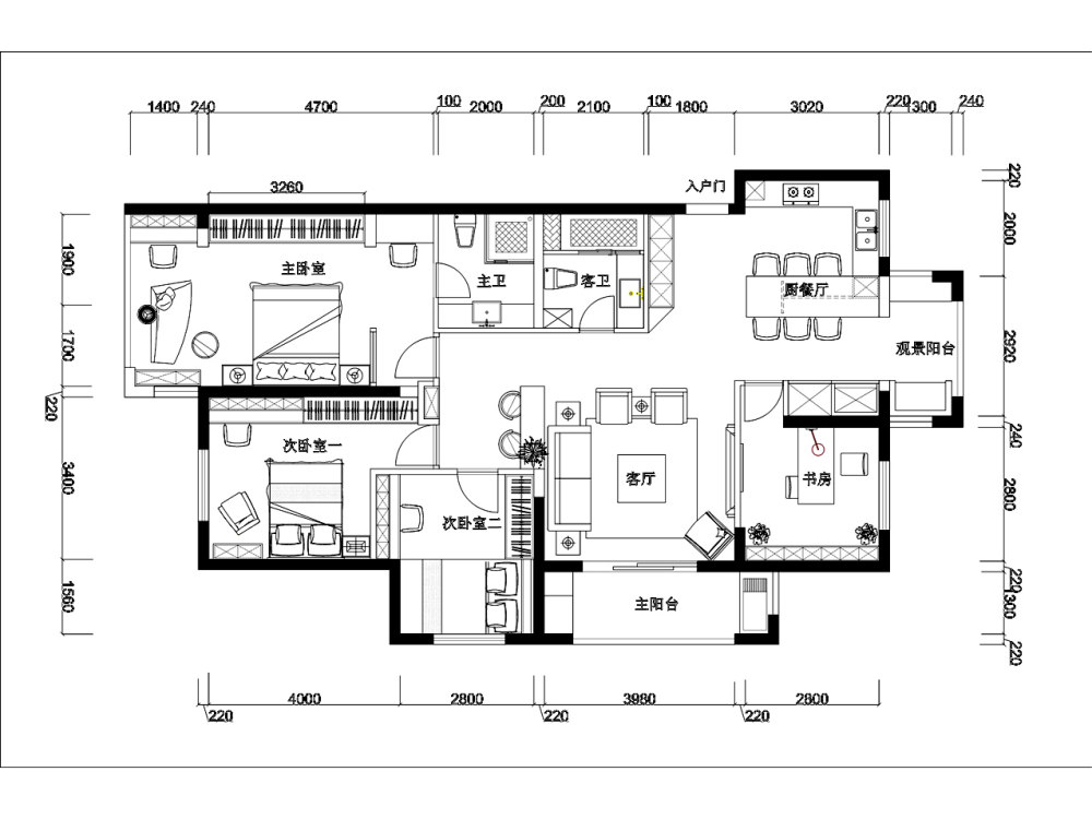 141平米公寓，求大神帮忙优化！！_初稿平面图、-Model.jpg