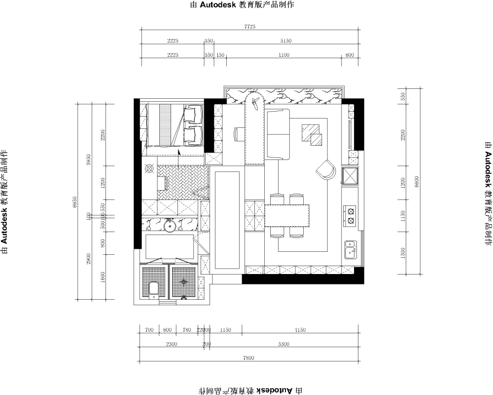 小户型 求大神给些建议 希望空间更好利用....._户型-Mode2.png