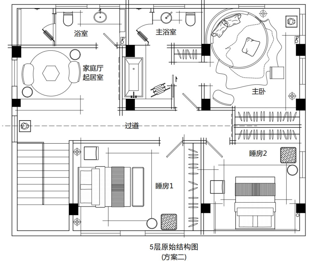 Homie的房子；要求三个休息室其他不限；_方案二