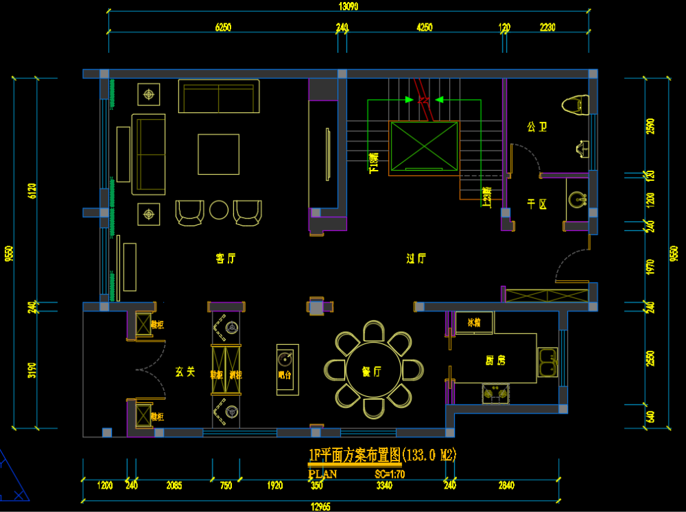 一套自建别墅的平面方案，欢迎指点_1F-.png