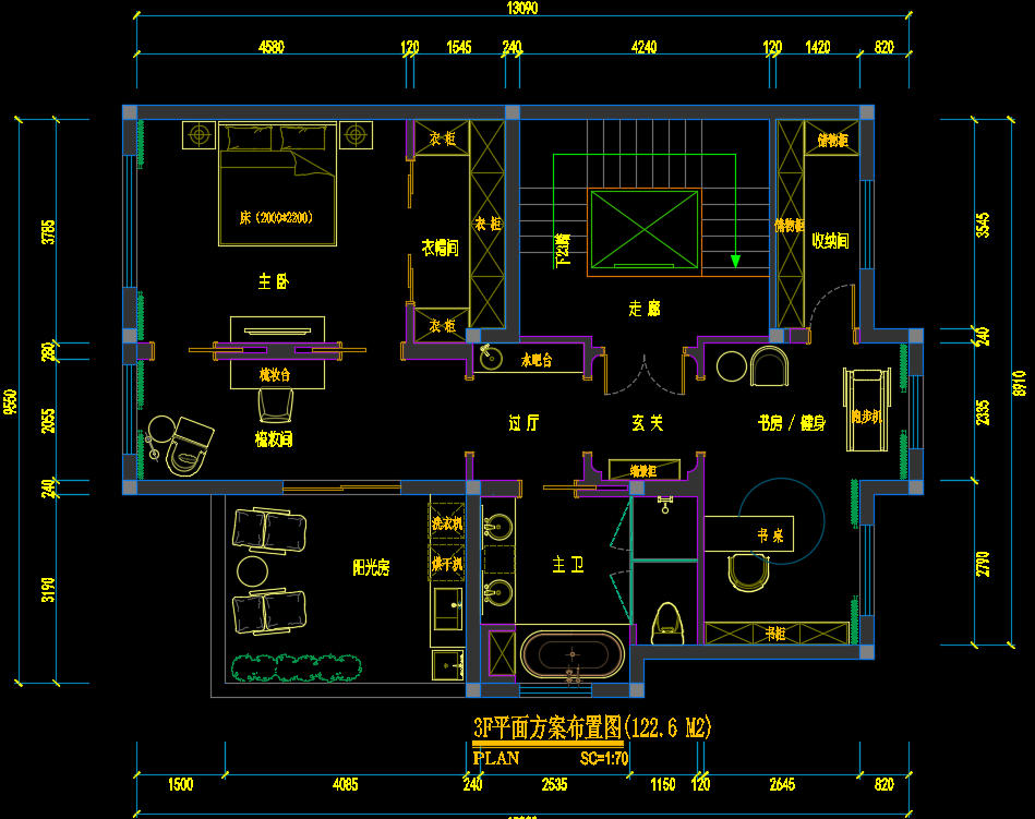 一套自建别墅的平面方案，欢迎指点_3F-.png