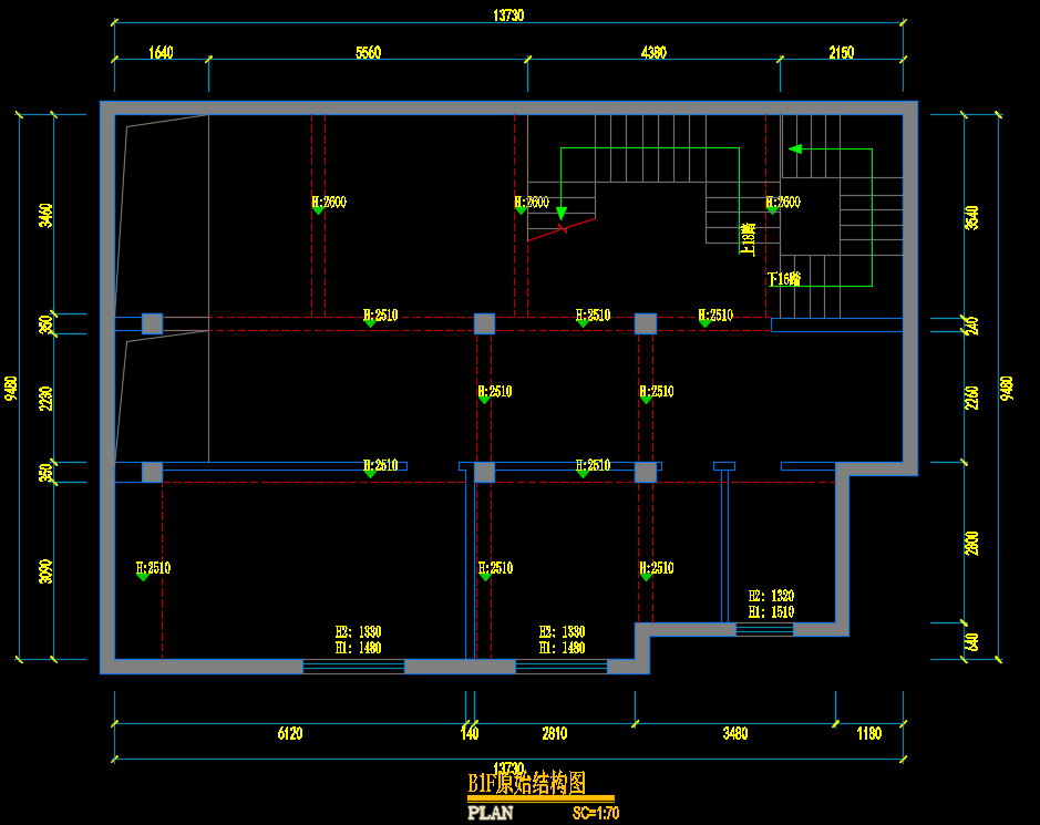 一套自建别墅的平面方案，欢迎指点_B1F.png