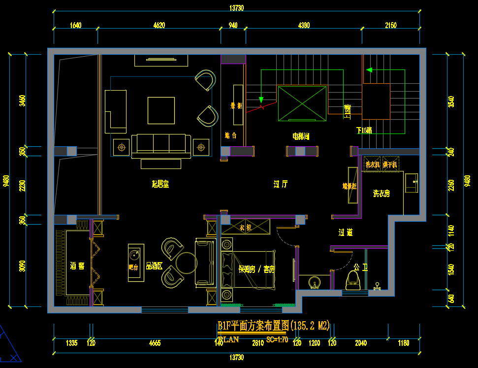 一套自建别墅的平面方案，欢迎指点_B1F-.png