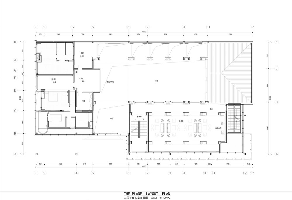 一套售楼处 CAD 实景案例_二层平面布置图.jpg
