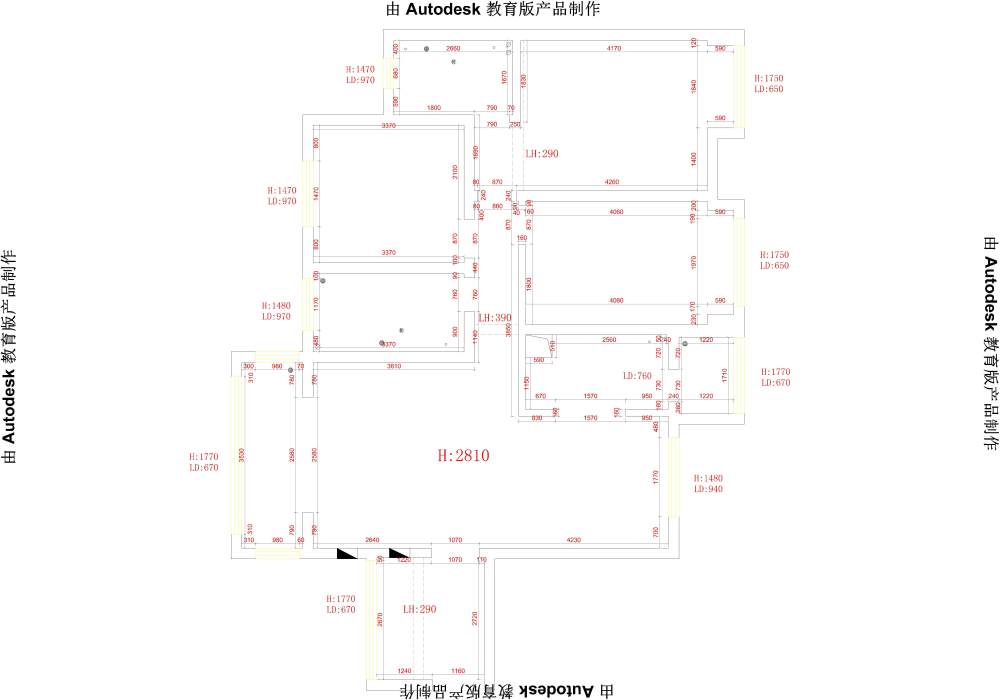 140平方户型，又没有大神给想想客餐厅怎么搞？_原始户型图