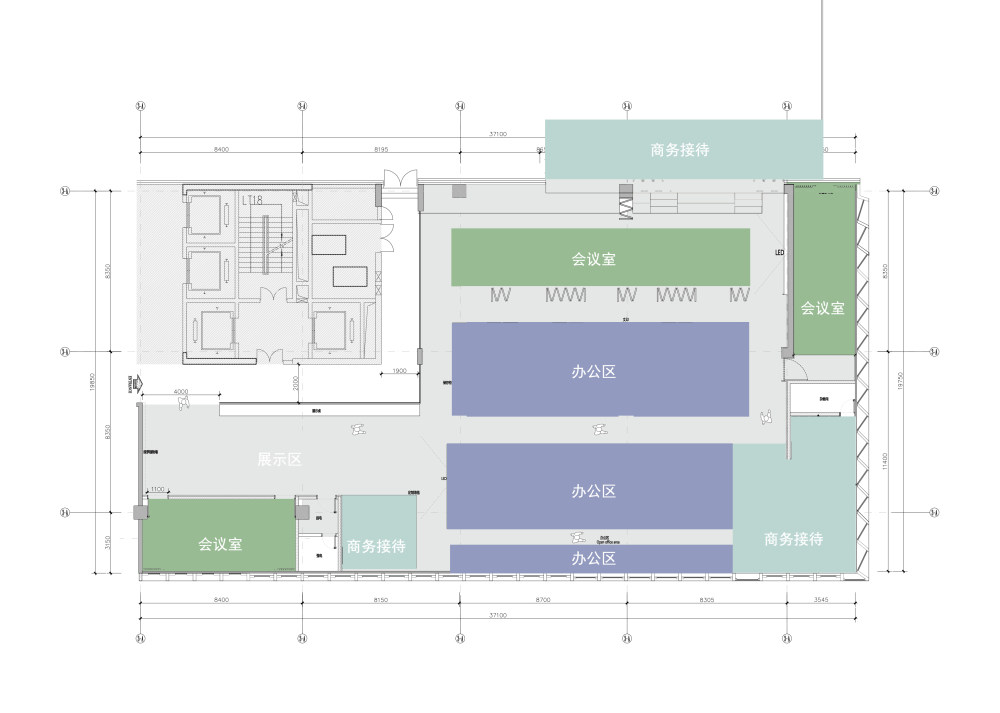 软硬蜂巢空间平面图