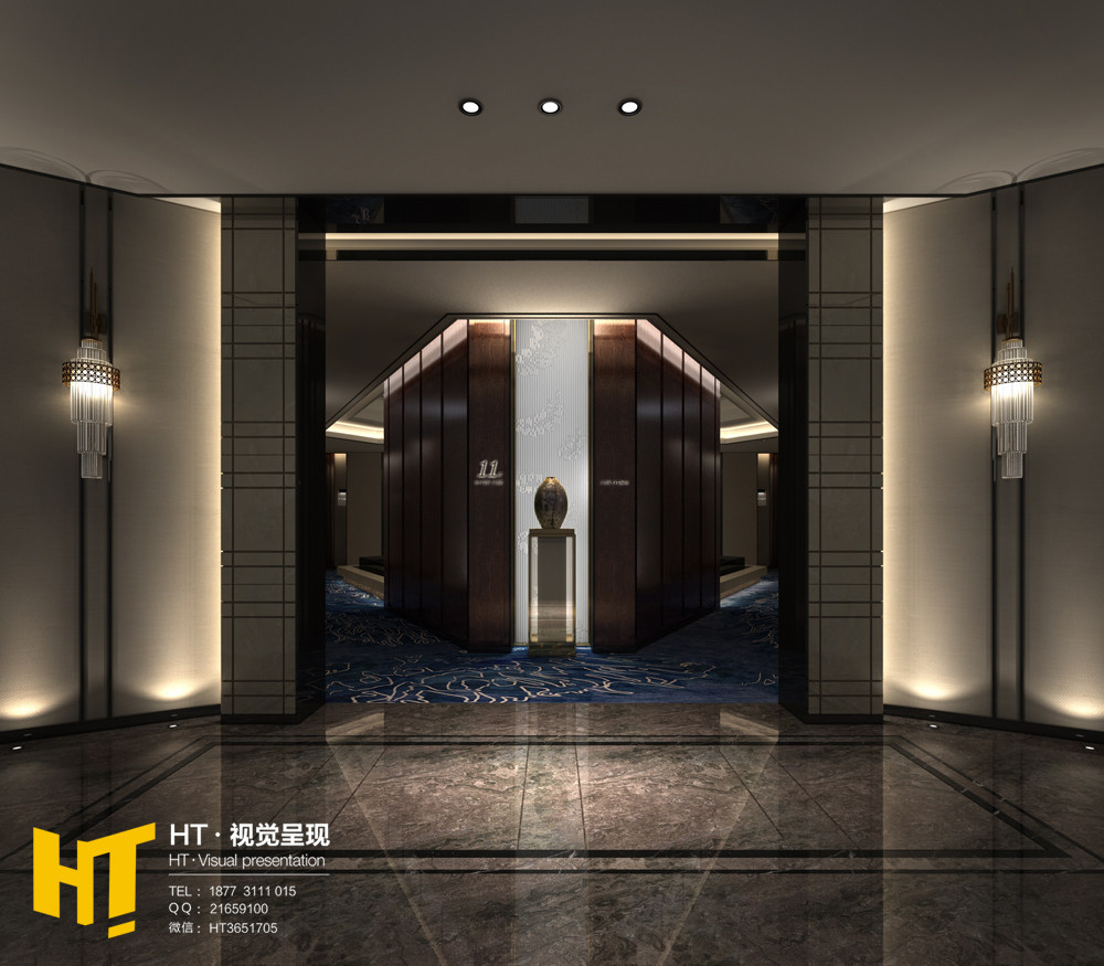 长沙HT视觉呈现     2018   美宿酒店（汩罗店）_一楼入口(三层商务)