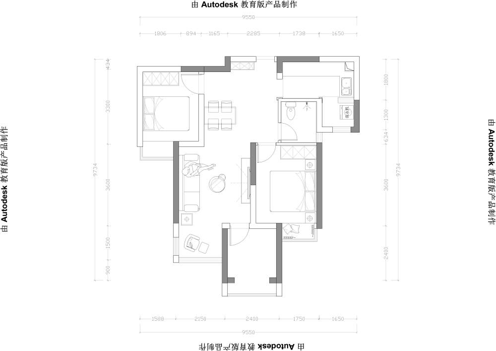 各位大神新人救助，入户门对着卧室门，不改动入户门的..._莫先生 金科东方雅郡 龙泉-Model.jpg