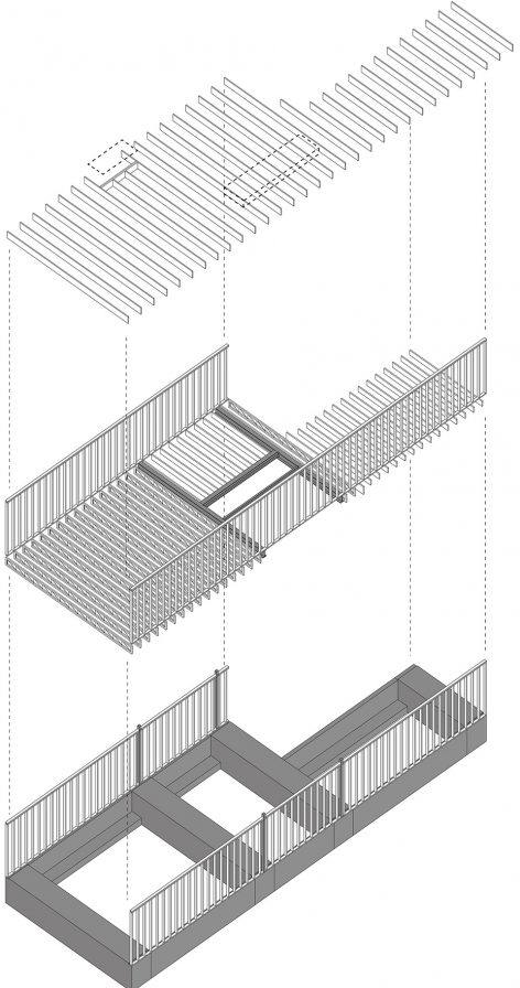 Rivard House 住宅，加拿大蒙特利尔 / L’Abri 事务所_户型轴测图，the axonometric drawing for structure