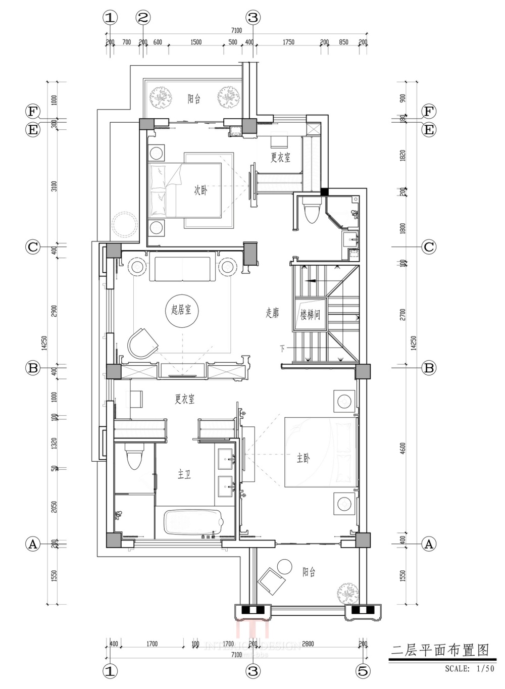 帝凯设计--福州金辉半岛别墅B户型含CAD施工图_二层平面布置图.jpg