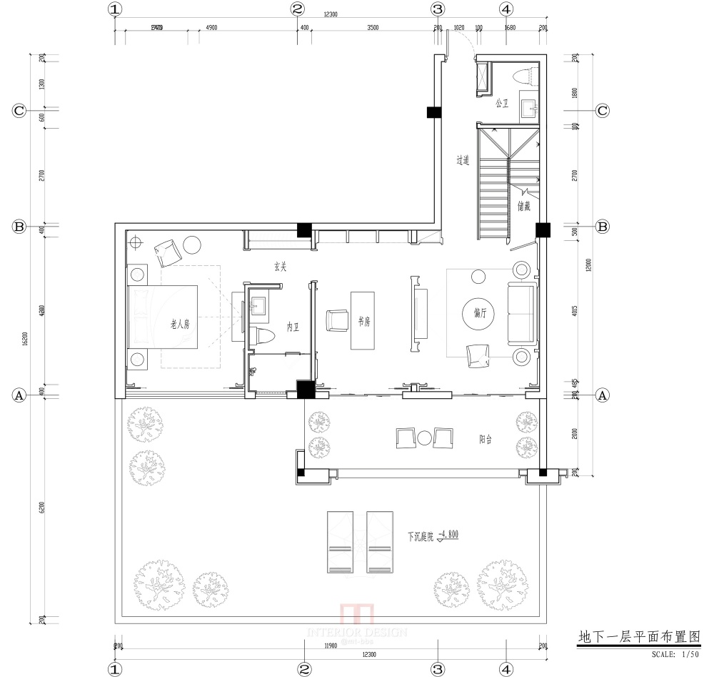帝凯设计--福州金辉半岛别墅B户型含CAD施工图_负一层平面布置图.jpg