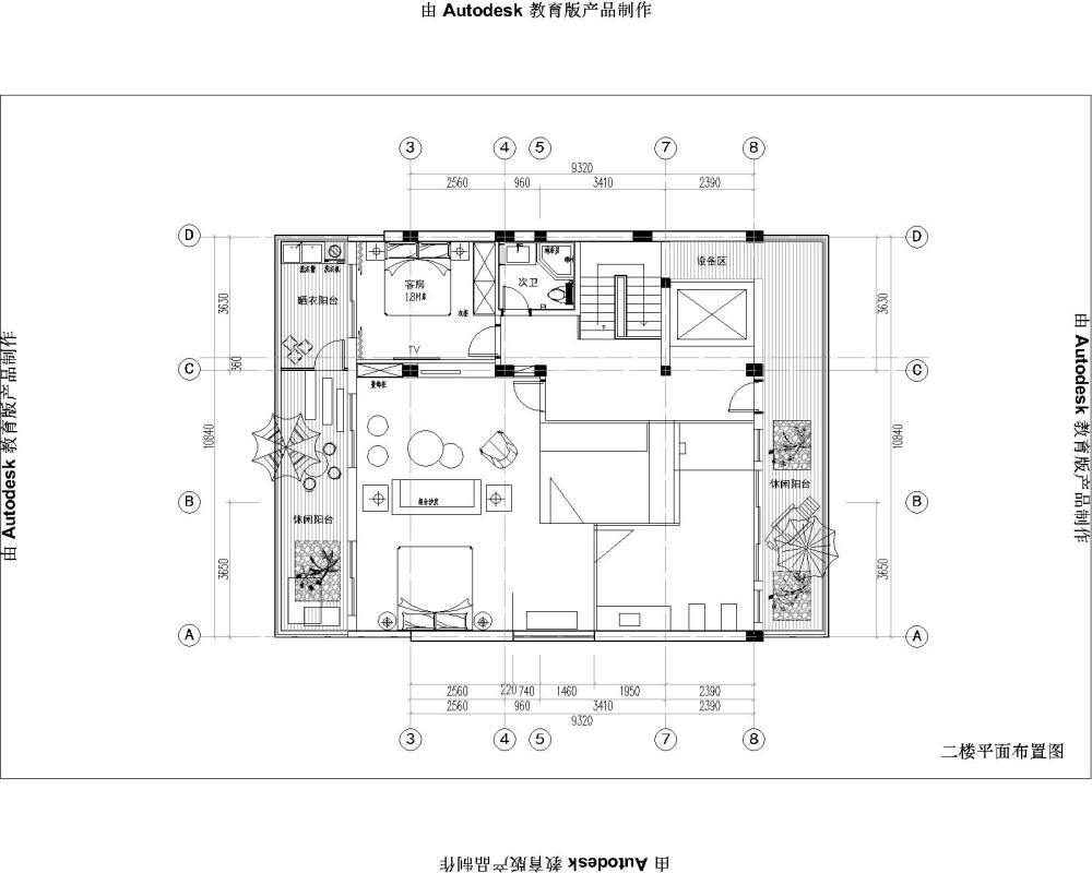 三间立地房只做最顶上两层的超豪华平面方案_横峰小康型-Model4.jpg