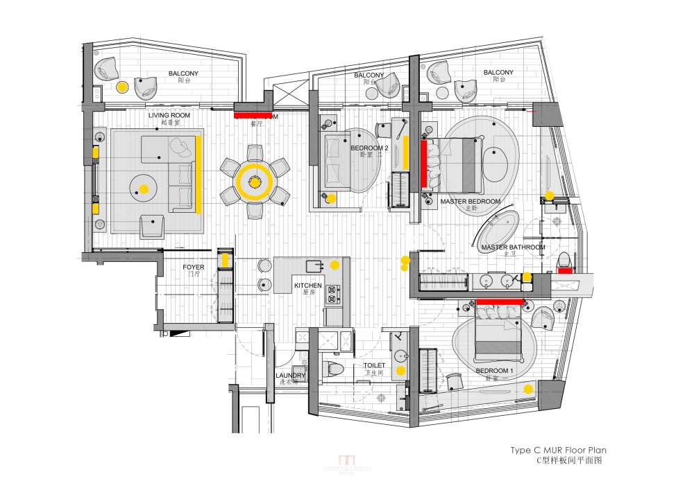【56】新加坡WOW Architects-海南三亚山海天公寓二期 效果图+..._公寓C户型.jpg