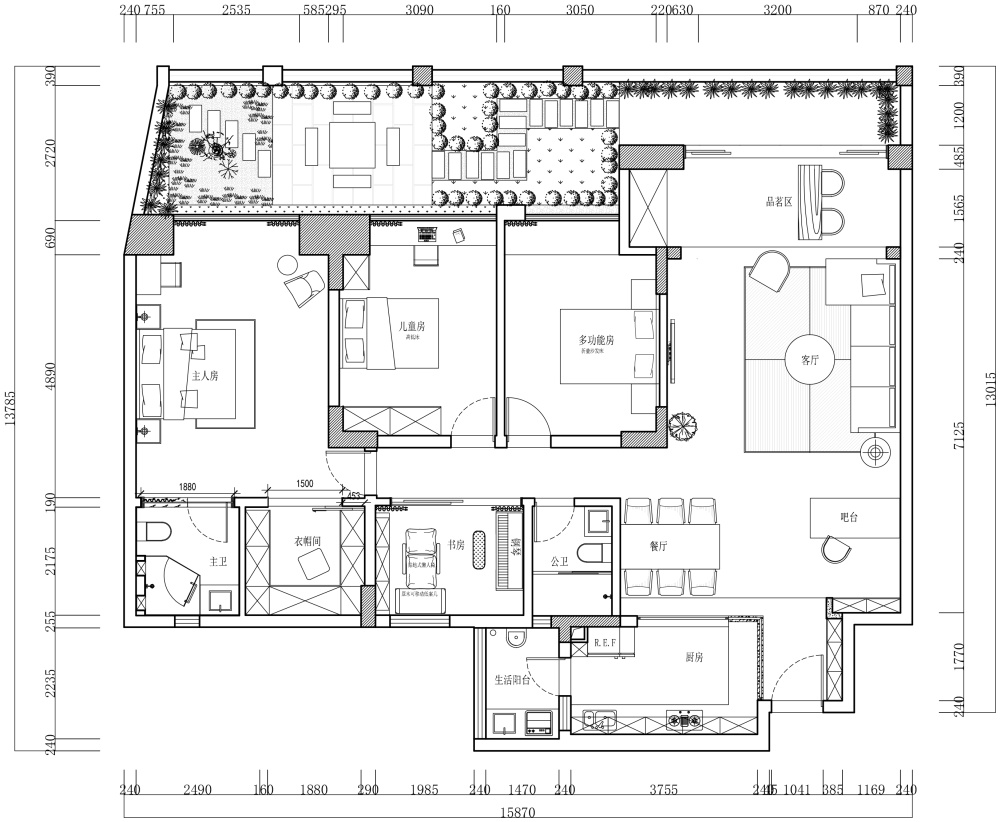 由一个户型优化的多版方案告诉你设计的价值_初步勾画