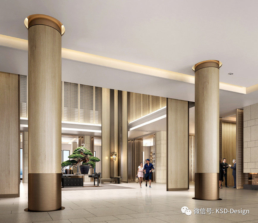 69 空间 69 品牌酒店 69 正文内容 酒店大堂造型柱根据设计效果