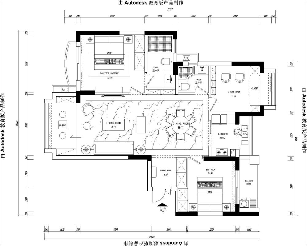 110平方小户型求优化_方案二