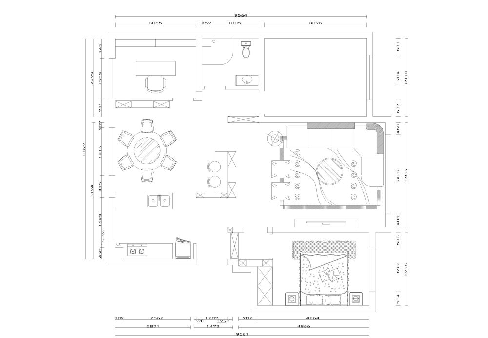 悬赏1000 116㎡住宅求大神帮我看看 优化一下   有CAD_新块1-Model.jpg