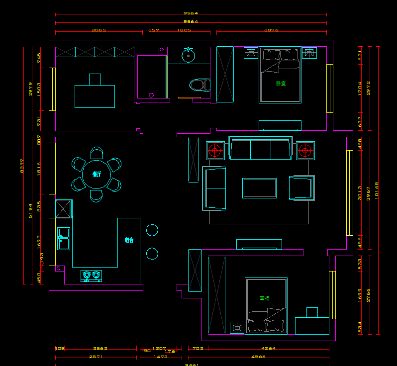 悬赏1000 116㎡住宅求大神帮我看看 优化一下   有CAD_微信图片_20180801151107.png