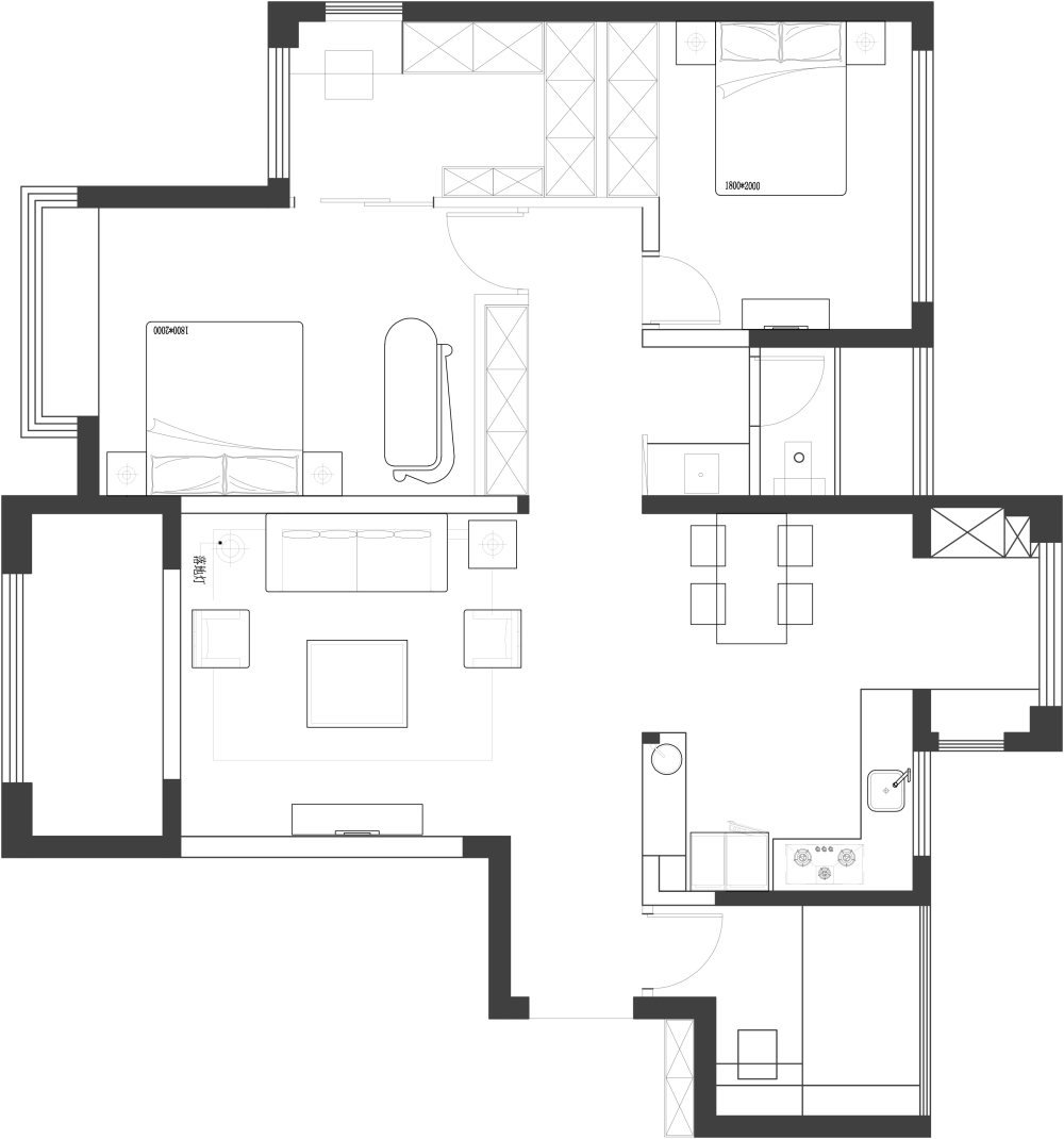 求助大神帮忙优化下户型_平面-Model.jpg