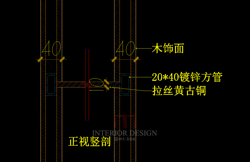 求助各位大神复式沙发背景墙节点做法_正面竖剖