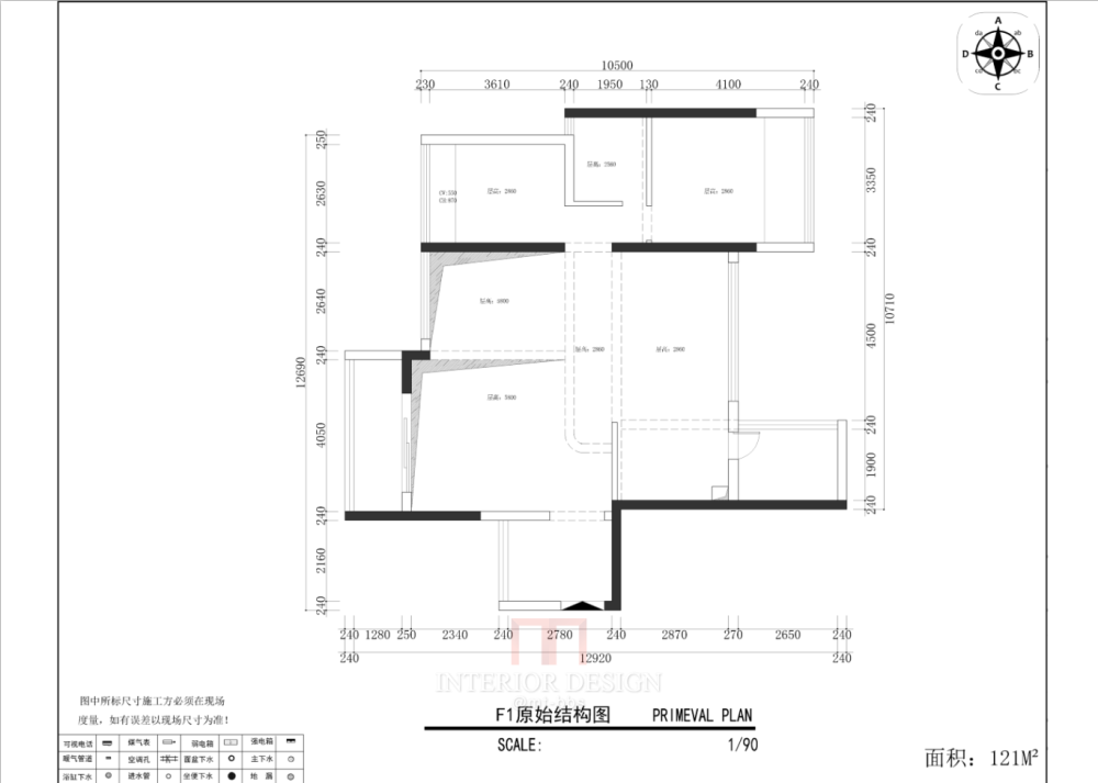 顶楼复式，有大佬来指点一二吗？自己做了一个方案感觉..._1楼结构图