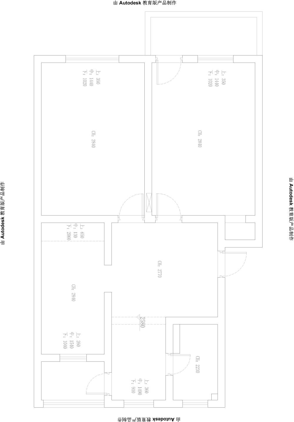 老房翻新无承重墙 尽可能少敲墙_桃园-Model.jpg